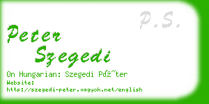 peter szegedi business card